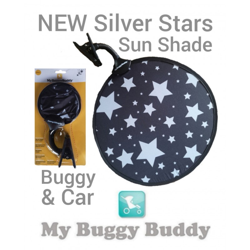NEW Buggy/Pram Sunshade - Silver Stars 