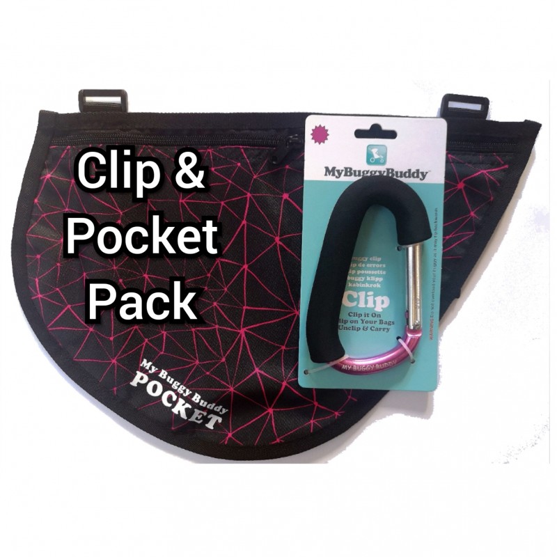 SALE, Pink Buggy Clip And Pocket Pack