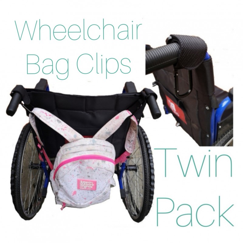 Wheelchair, Rollator, Walking Frame Bag Clips, Twin Pack